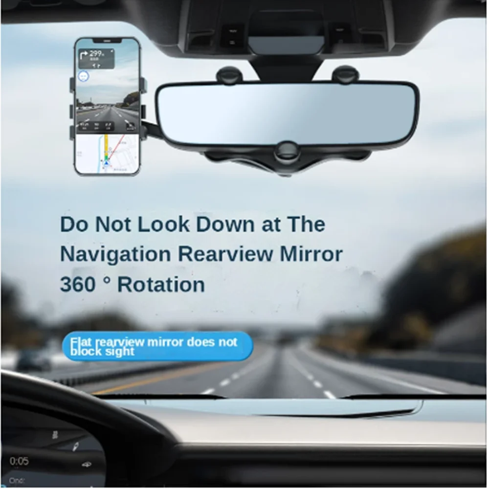 House Home Version 360° Car Rearview Mirror Phone Holder Universal Mobile Phone  - £22.01 GBP