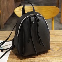 Style Long d Zipper Shoulder MINI PU Woman Backpack Fashionable Korean Casual Sm - £12.23 GBP