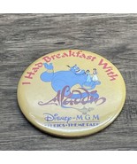 Disney MGM Studios I had Breakfast With Aladdin 3&quot; Button Pin Genie KG - $13.52 CAD