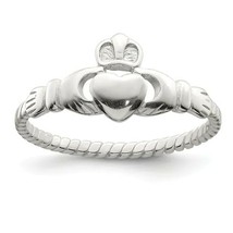 14K Weiß Vergoldet Herz Versprechen Claddagh Ring Geschenk für Sie Damen Tag - £48.31 GBP