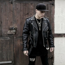 HANDMADE Men&#39;s  Leather JACKET BLACK Gothic Punk Spiked Studded Leather ... - £273.49 GBP