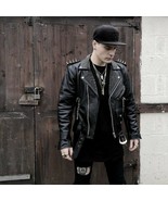 HANDMADE Men&#39;s  Leather JACKET BLACK Gothic Punk Spiked Studded Leather ... - $349.00