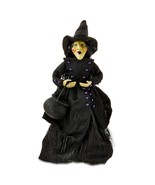 Witch with Cauldron Tabletop Decor, Black, 15&quot;, Halloween - $559.22 MXN