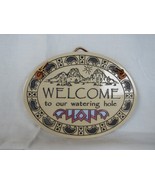 Trinity Pottery Welcome To Our Watering Hole Wall Plaque Ceramic Tile USA - $234.92 MXN
