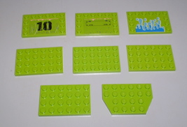8 Used Lego 4 x 6 Lime Green Plate Tile w Studs on Edges 6180 - 3033 - 32059 - £7.95 GBP