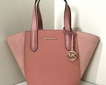 New Michael Kors Portia small Tote Leather and Suede Sunset Rose with Du... - $85.41