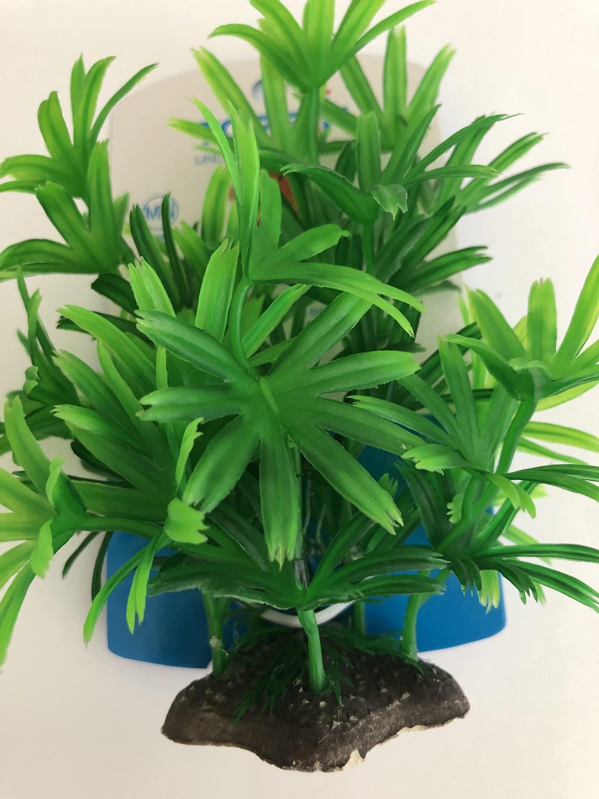 Top Fin Underwater Worlds Aquarium Plastic Green Palm Mini Plant (4")