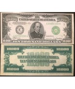 Reproduction United States 1934 $10,000 Bill Federal Reserve Note Copy USA  - £3.18 GBP