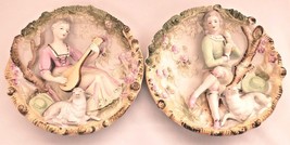 Vintage Andrea of Sadek Bisque Porcelain 3D Wall Hanging Plaques Hand Painted - $98.18