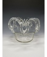 Antique Blown Clear Vase Glass Frog Coin Bank Basket Kings Crown Florist... - $58.25 CAD