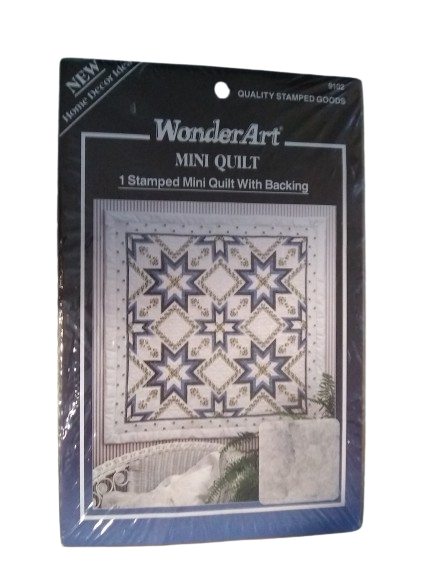 WonderArt stamped Mini Quilt with backing #9102 Floral Starburst 36x36" - $18.81
