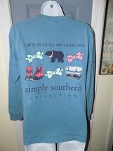 Simply Southern Life Is Full Of Choices LS Blue Shirt Size S Women&#39;s EUC - £15.57 GBP