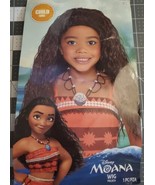 Moana Wig Girls Disney Princess Long Curly Brown Brunette Hair Child use... - £6.25 GBP
