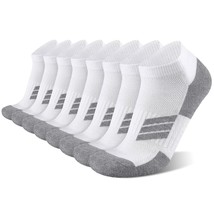 8 Pairs Mens Cushioned Ankle Socks, Moisture Wicking Athletic Running Low Cut Sp - £23.59 GBP