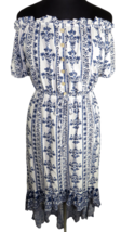 New Look Plus Size 3X Maxi Dress Blue &amp; White Floral Off The Shoulder - £15.48 GBP