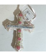 God Bless Baby’s First Christmas Ornament Pink For A Girl Cross XM1 - $4.94