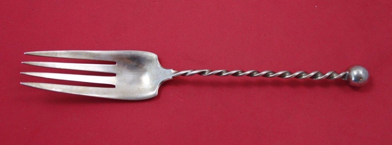 Twist & Ball by Whiting Sterling Silver Cold Meat Fork (No Hallmark) 9 1/2" - £178.10 GBP
