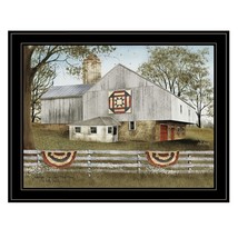 American Star Quilt Block Barn 4 Black Framed Print Wall Art - $2,548.01 MXN