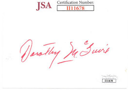 Dorothy McGuire signed 3x5 Index Card- JSA #II11678 (Ole Yeller/Gentleman&#39;s Agre - £29.78 GBP