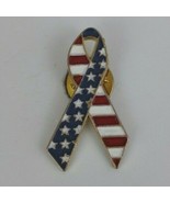 Vintage Red White &amp; Blue Stars &amp; Stripes Awareness Ribbon 1.25&quot; Lapel Ha... - €4,64 EUR