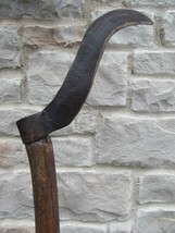 primitive HAND FORGED scythe reaper sickle 56&quot; long pole axe AMISH COUNTRY - $149.24