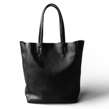 Genuine Leather Bag Women Casual Tote Female Simple Fashion Handbag Lady Cowhide - £129.87 GBP