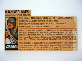 GI Joe Rock &#39;N Roll File Card Vintage Action Figure Accessory Part 1982-1983 - £5.91 GBP