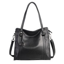 Zency 100% Real Genuine Leather Soft Fashion Women Shoulder Bag Black Hobos Fema - £83.37 GBP