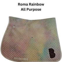 Roma All Purpose Horse English Saddle Pad Rainbow Tie Dye USED image 2