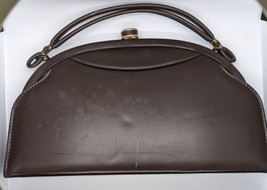 Vintage Brown Leather Handbag - £7.82 GBP