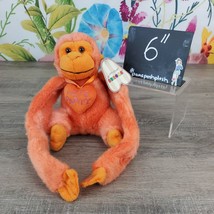 Aurora Banana Hug Monkey Plush 6&quot; Colors of Hugs Let&#39;s Party Heart Orange NWT - £7.71 GBP