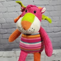 Maison Chic Plush Pink Tiger Soft Corduroy Long Legged Lovey Stuffed Ani... - £15.81 GBP
