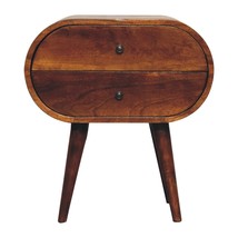 Large Chestnut Circular Bedside - $336.00