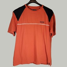 Vintage Ralph Lauren Chaps Shirt Mens XL Orange Single Stripe Classicore Tee - £15.77 GBP