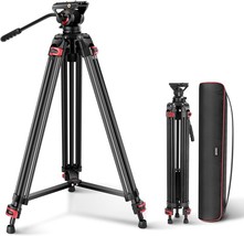 Neewer 74&quot; Pro Video Tripod With Fluid Head For Dslr Camera, Heavy Duty Aluminum - £123.39 GBP