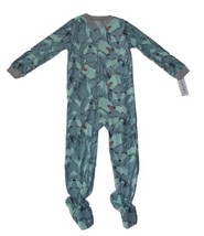 Carters Fleece Footed pajama Blanket Sleeper 10 Husky Wolf Dog Blue - £22.72 GBP