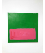 Pink On Green Abstract Painting - $83.80