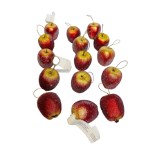 Vintage Artifical 15 Red Sugar Coated Faux Apples Tree Ornaments Decor - £10.39 GBP