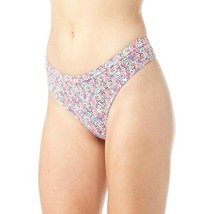 No Boundaries Women&#39;s Cotton Thong Panties Size X-SMALL Pink Small Flowers New - £8.10 GBP