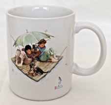 Norman Rockwell Fisherman&#39;s Paradise Coffee Cup Mug 1987 - £11.14 GBP