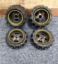 New Bright Vortex RC Car Buggy 1:10 Scale Replacement Tires &amp; Rims + Screws - £11.57 GBP