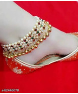 Indian Gold Plated Anklet Payal Pajeb Wedding Bridal Kundan Moti Jewelry... - $520.23 MXN