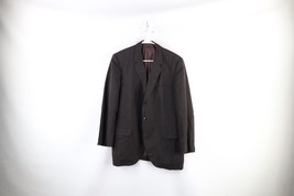 Vintage 60s Rockabilly Mens 40R Wool 3 Button Suit Coat Jacket Dark Brow... - $49.45
