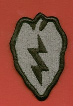 25th INFANTRY DIVISION ACU PATCH (GRAY ON BLACK) WITH HOOK &amp; LOOP :KY25-20 - $73.91 MXN