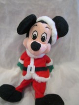 WDW Disney Mickey Mouse Santa Christmas Beanie Bean Bag Plush Pre-Owned Rare - £8.00 GBP