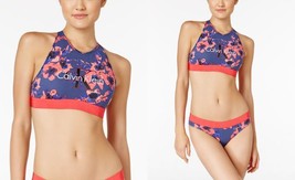 Calvin Klein Retro Ck Bralette Blue Inverted Floral ( M ) - £38.85 GBP