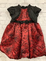 Park Bench Kids Girls Red Black Hearts Size 24 Months toddler Dress - £8.40 GBP