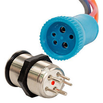 Bluewater 22mm Push Button Switch - Off/On Contact - Blue/Red LED - 1&#39; Lead - £47.19 GBP