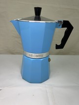 Mr. Coffee Blue Italy Style Expresso Maker Stovetop Moka Pot -6 Cups - $24.74