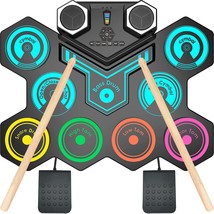 Mazahei Electronic Drum Set, Portable Tabletop Electric Drum Kit With Built-In - £35.94 GBP